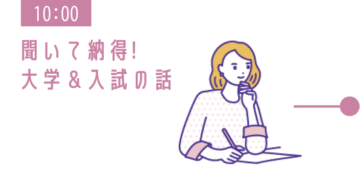 10:00 聞いて納得!大学＆入試の話
